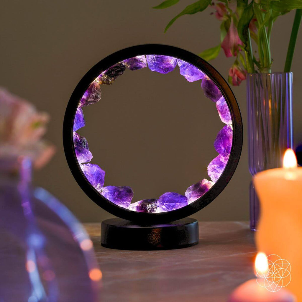 I Am At Peace Amethyst Halo Lamp