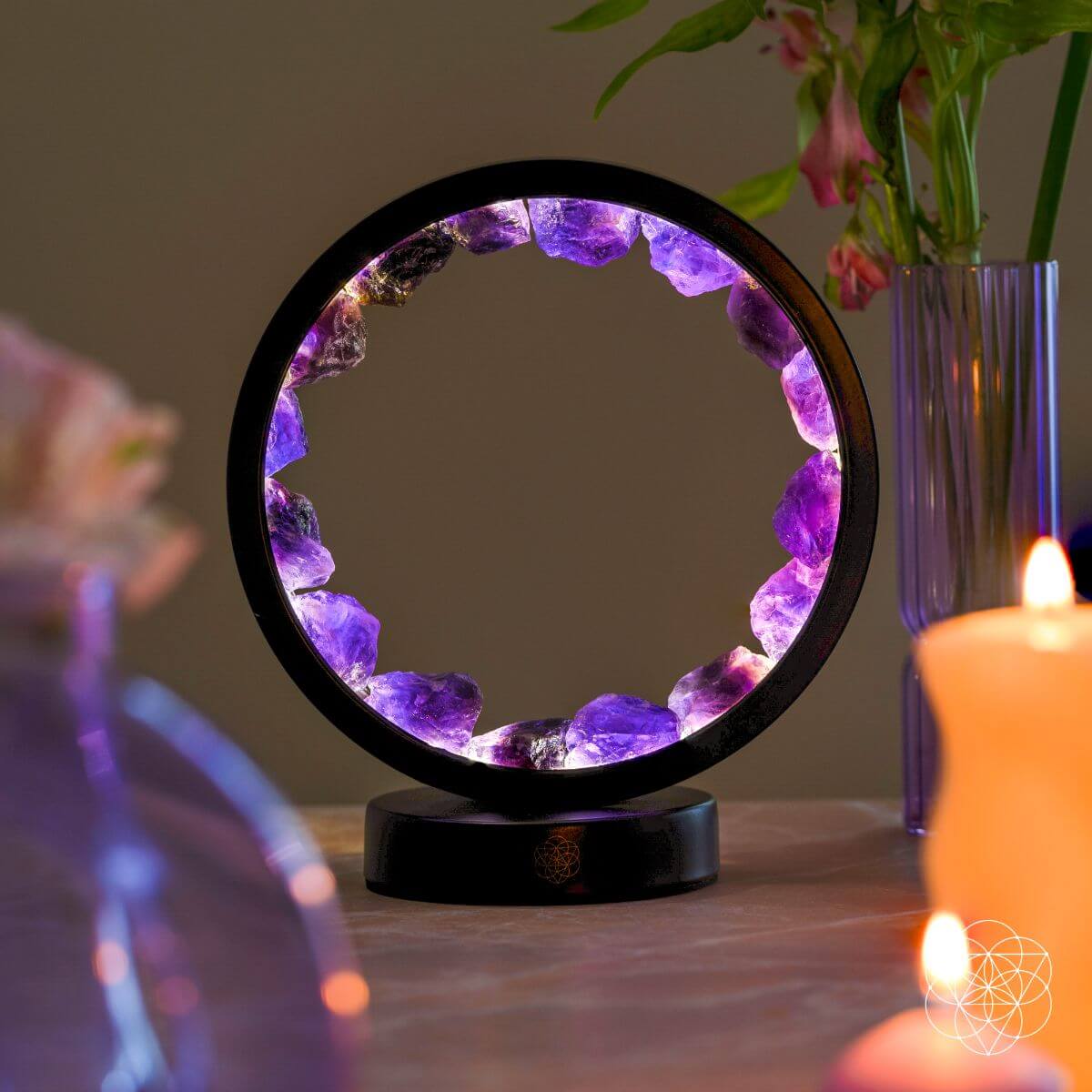 I Am At Peace Amethyst Halo Lamp