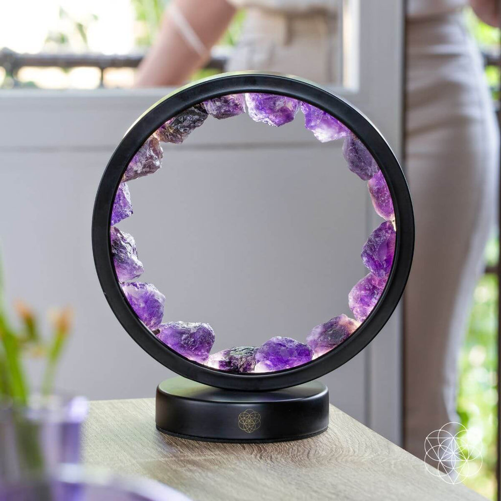 I Am At Peace Amethyst Halo Lamp