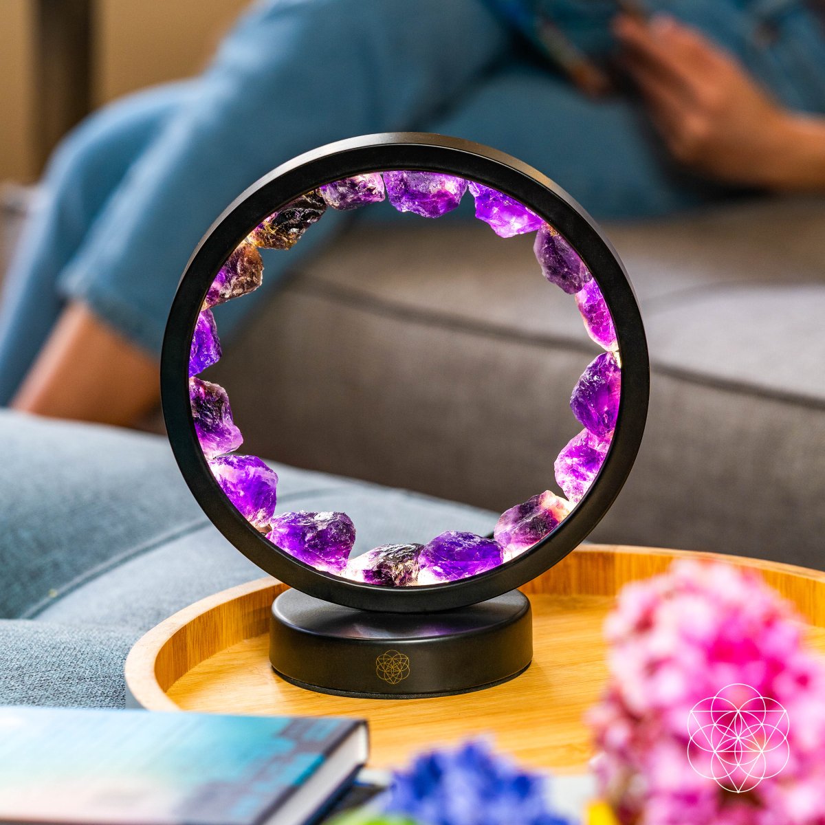 I Am At Peace Amethyst Halo Lamp
