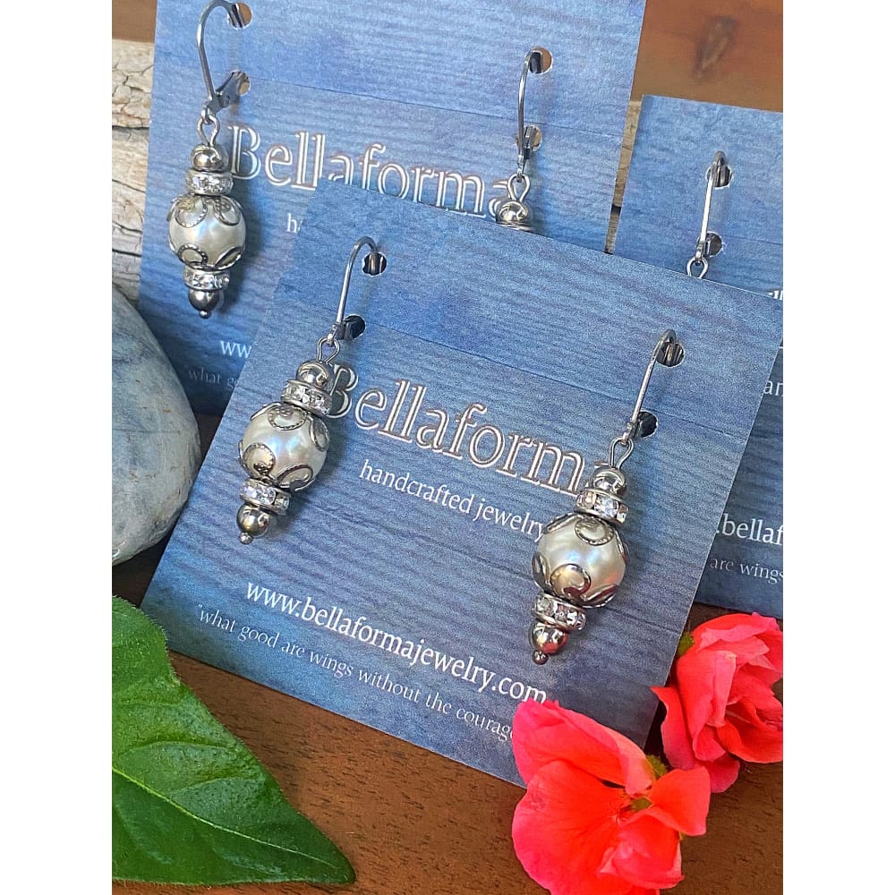 Vintage Lace Pearl Drop Earrings