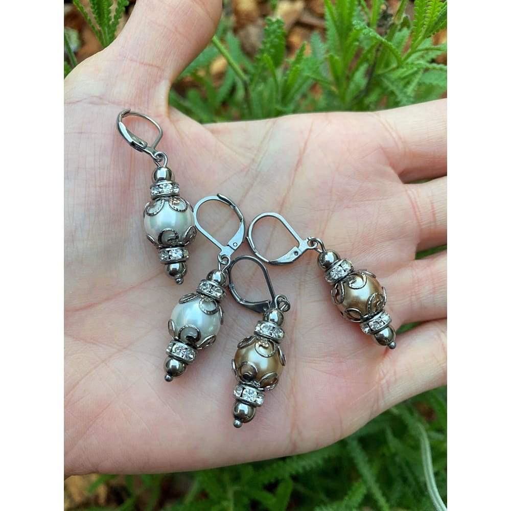 Vintage Lace Pearl Drop Earrings