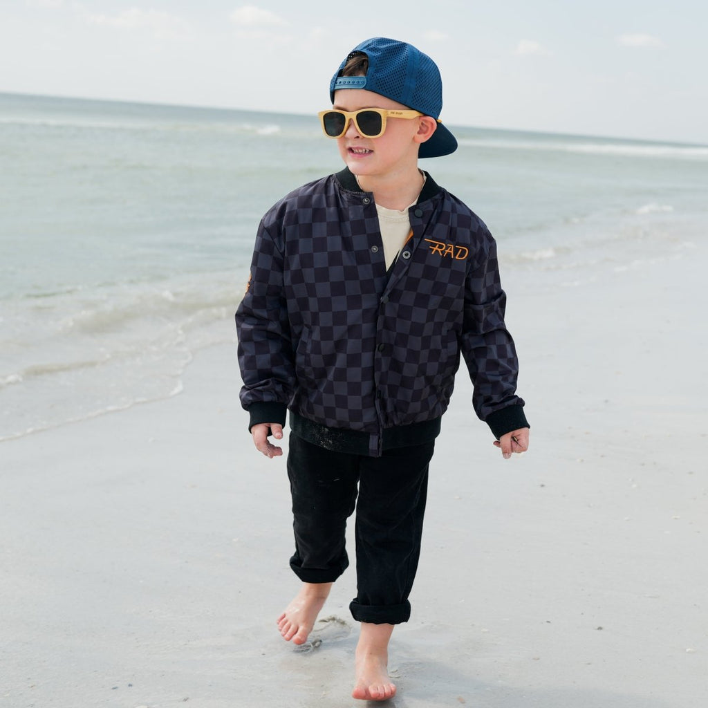 Kids Waterproof Letterman Jacket — Checkers
