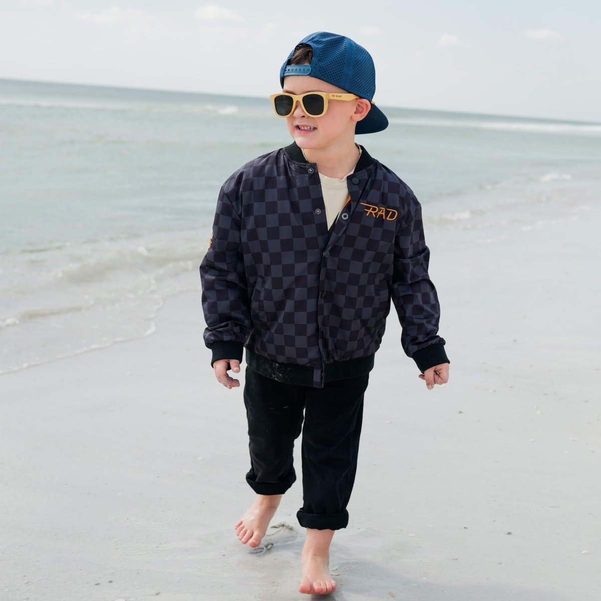 Kids Waterproof Letterman Jacket — Checkers