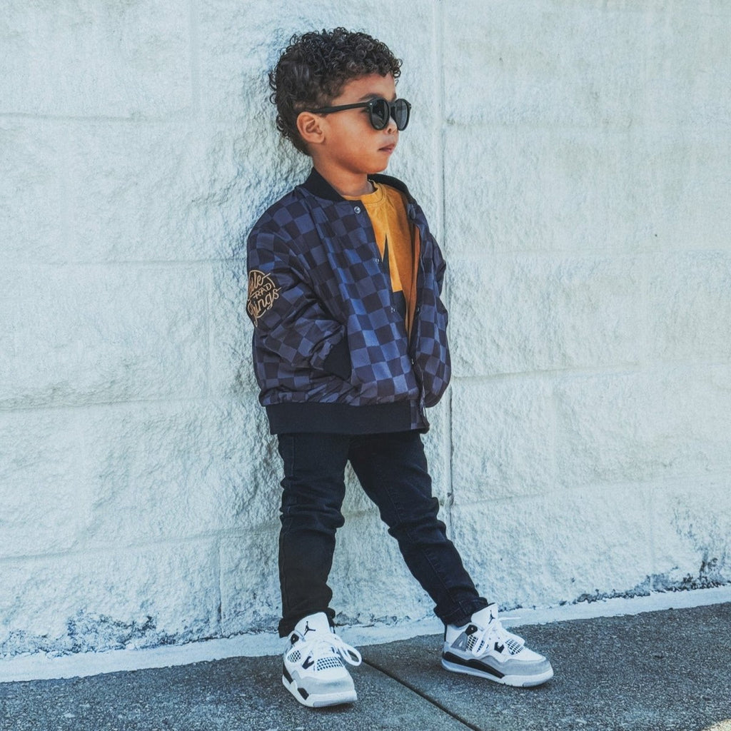 Kids Waterproof Letterman Jacket — Checkers