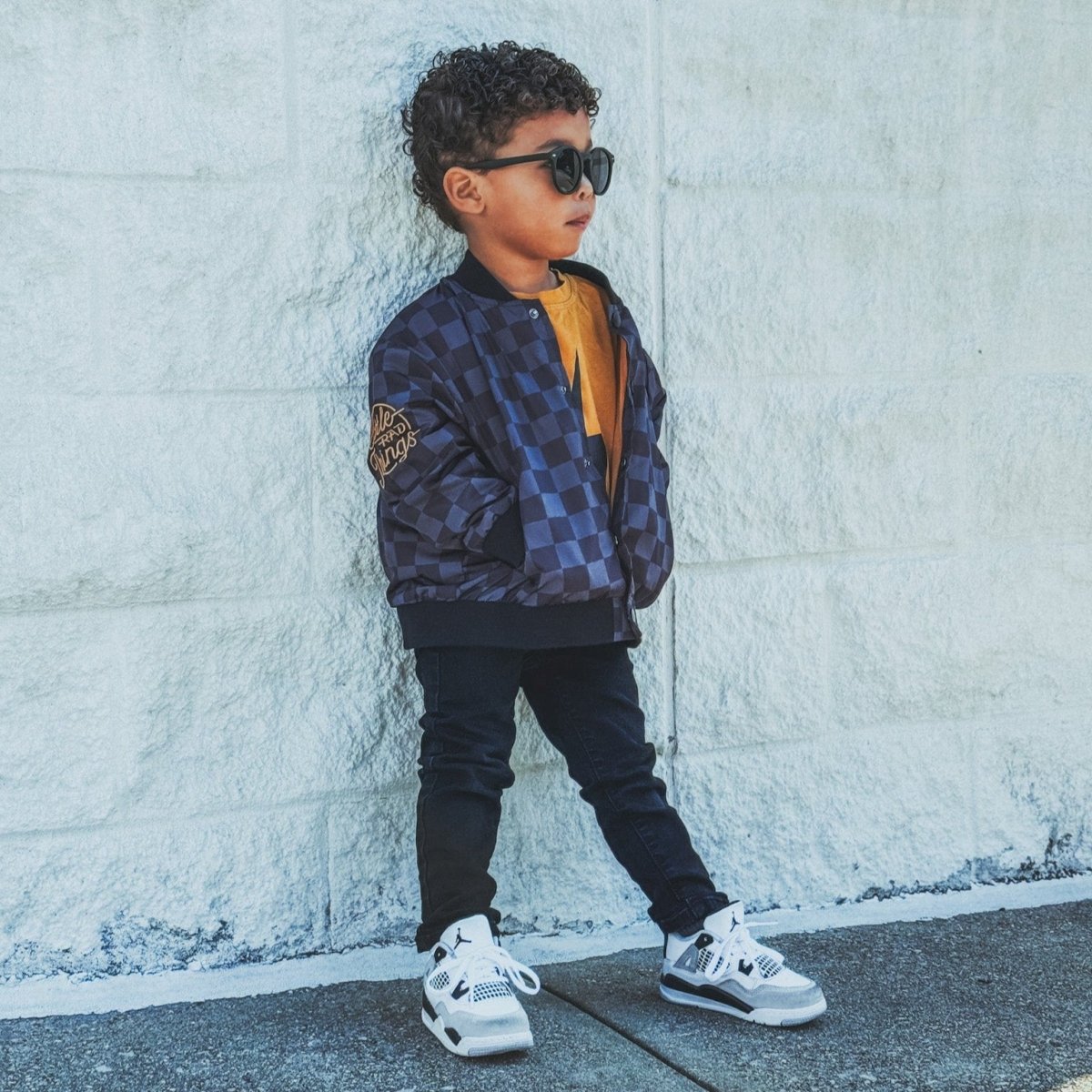 Kids Waterproof Letterman Jacket — Checkers