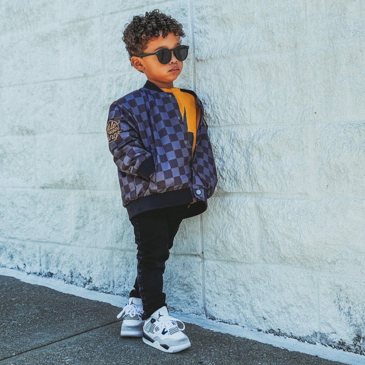 Kids Waterproof Letterman Jacket — Checkers