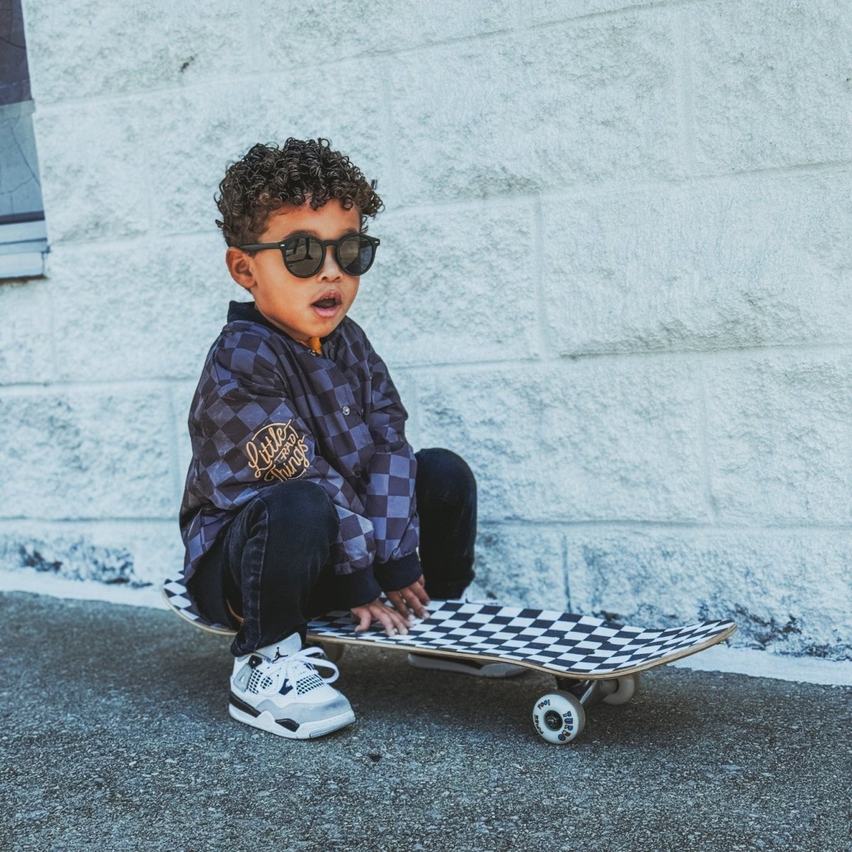 Kids Waterproof Letterman Jacket — Checkers