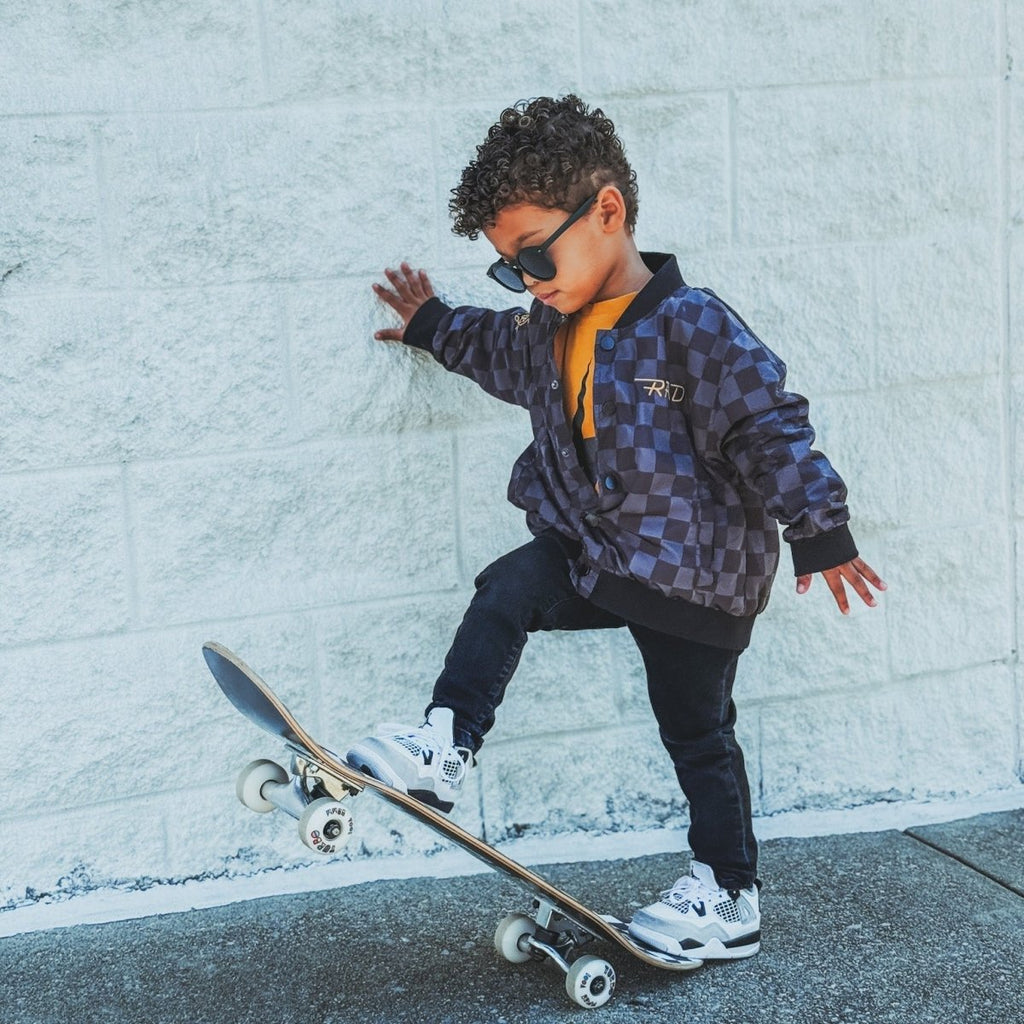 Kids Waterproof Letterman Jacket — Checkers