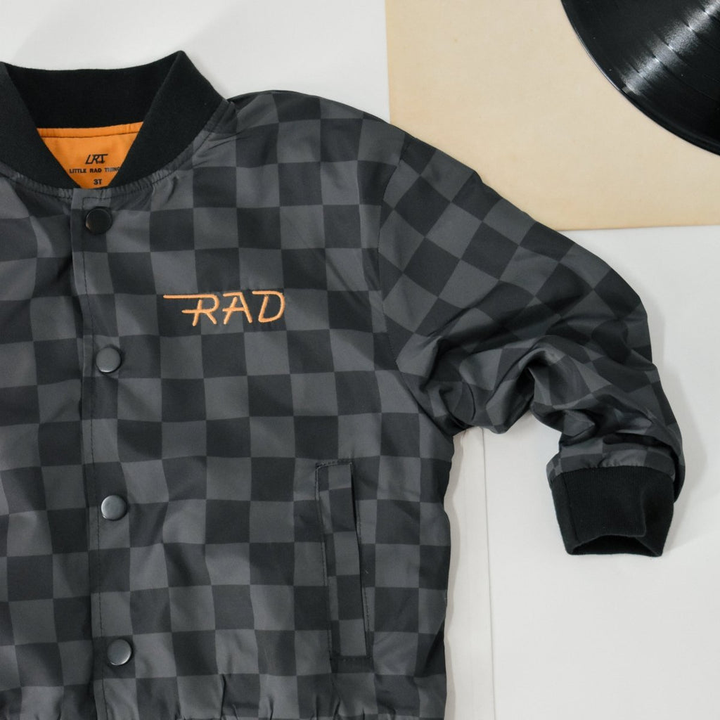Kids Waterproof Letterman Jacket — Checkers
