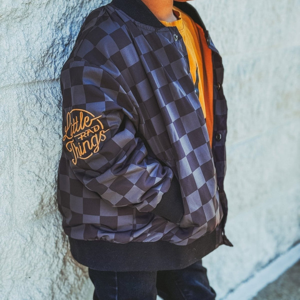 Kids Waterproof Letterman Jacket — Checkers