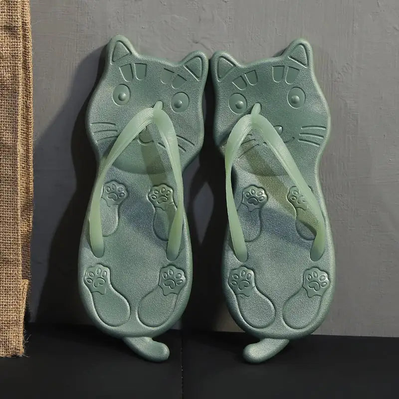 Good Vibes Cartoon Flip Flops