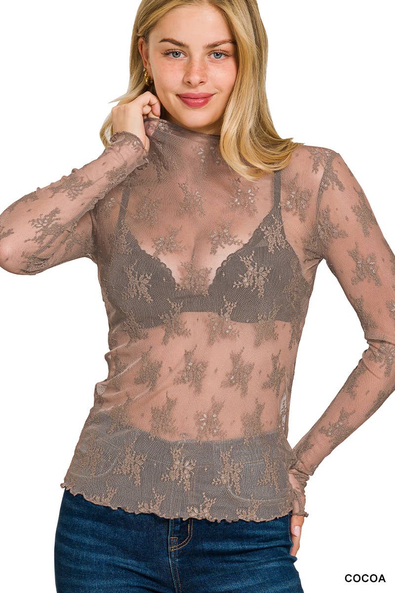 Lace See-Through Layering Top