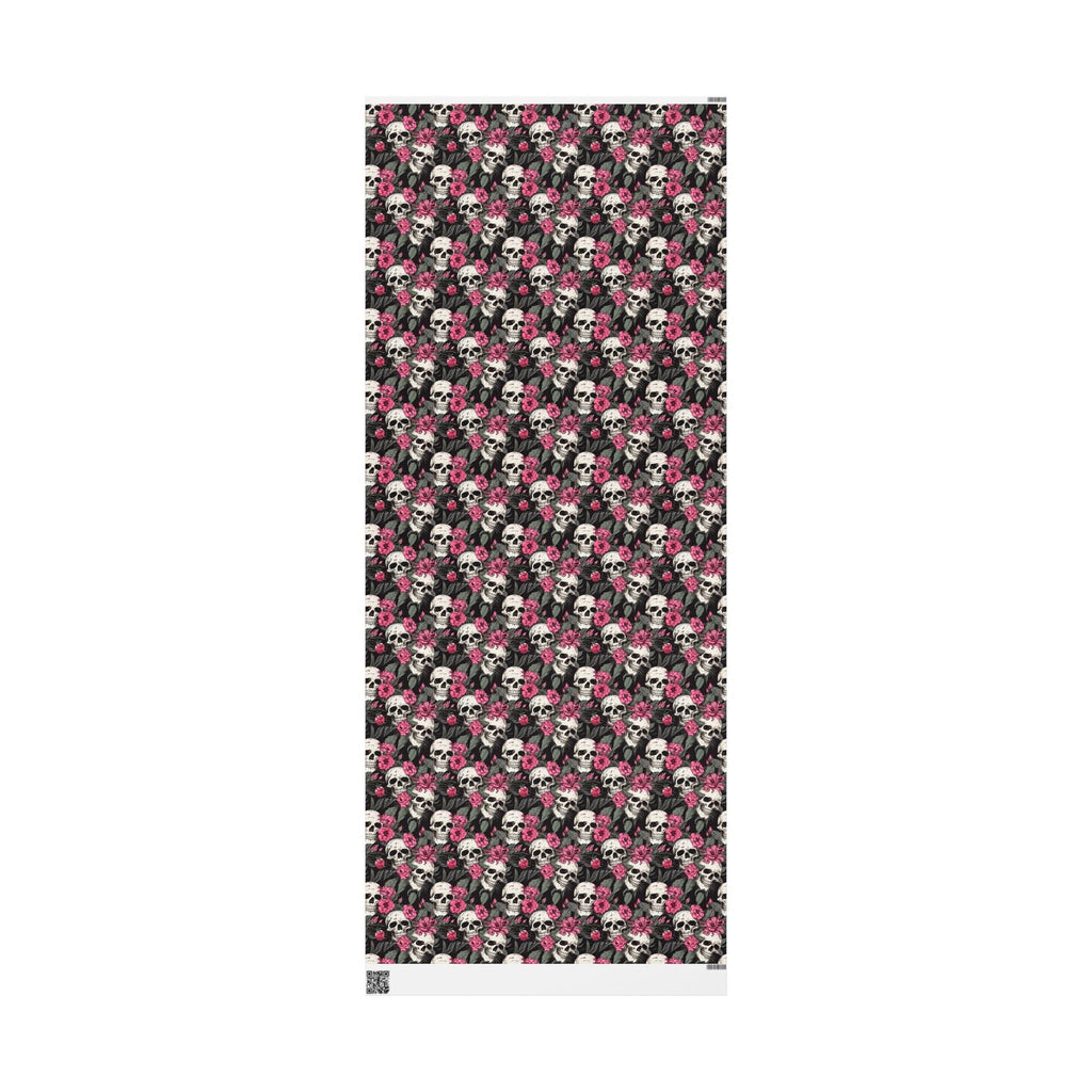 Skull & Pink Floral Gift Wrap