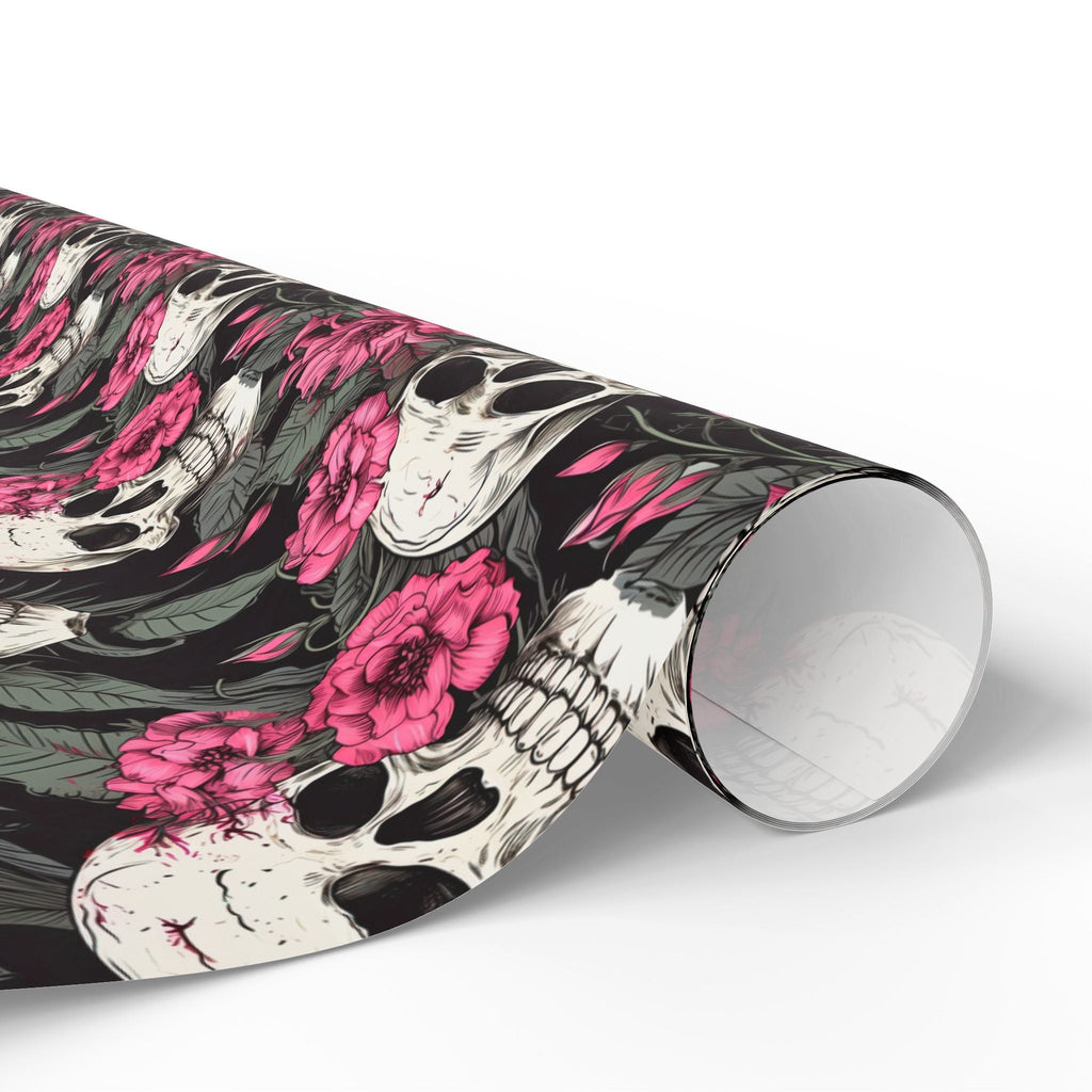 Skull & Pink Floral Gift Wrap