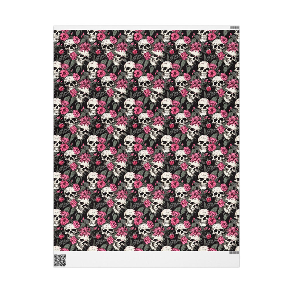 Skull & Pink Floral Gift Wrap
