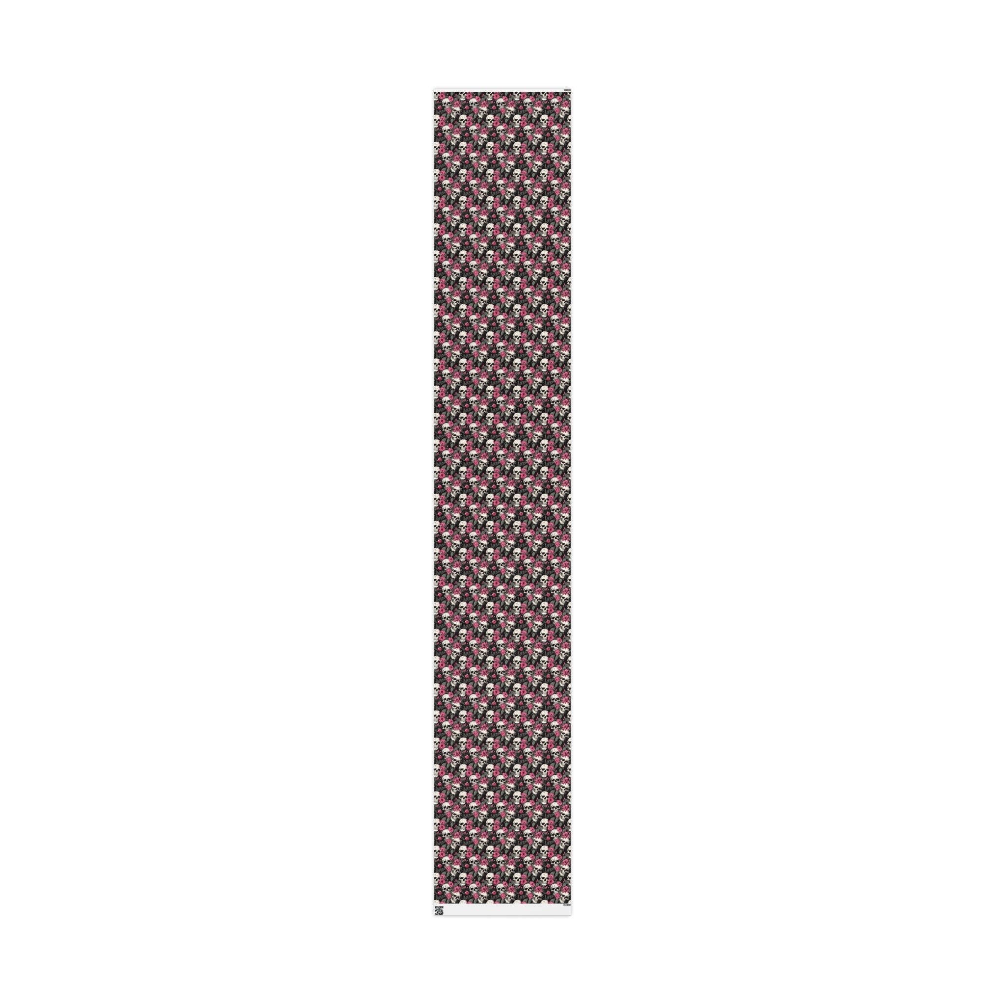 Skull & Pink Floral Gift Wrap