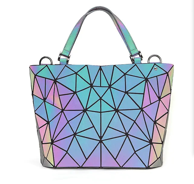 Geometric Laser Handbag & Crossbody Set