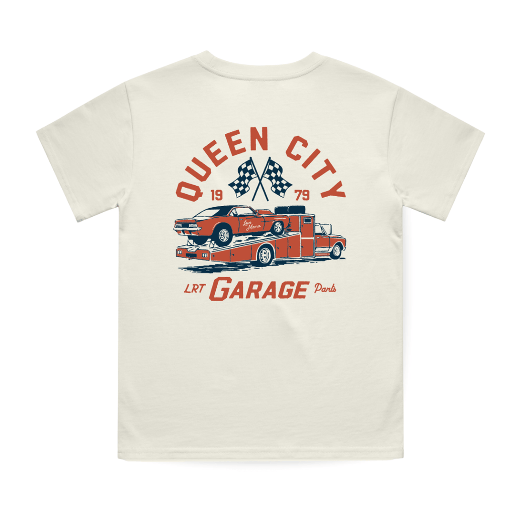 Queen City Garage Tee — Vintage Cream
