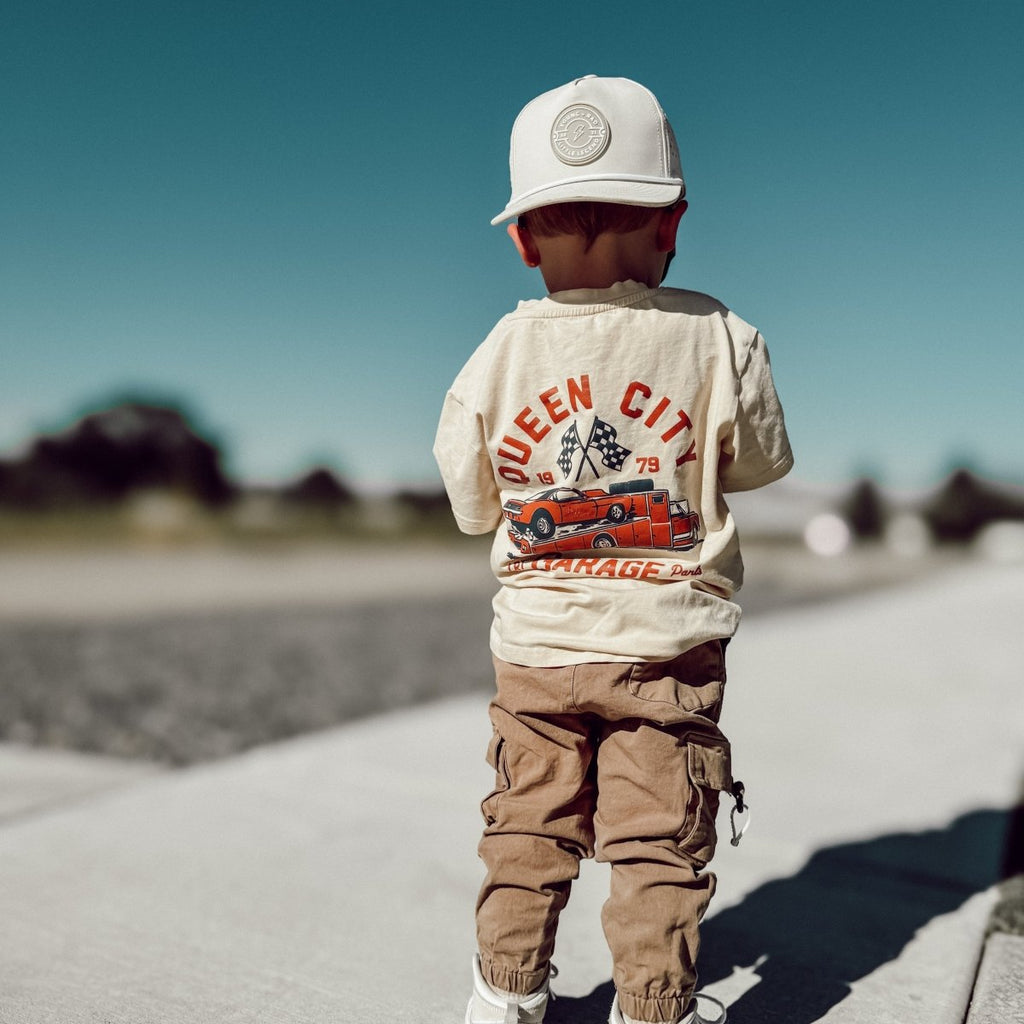 Queen City Garage Tee — Vintage Cream