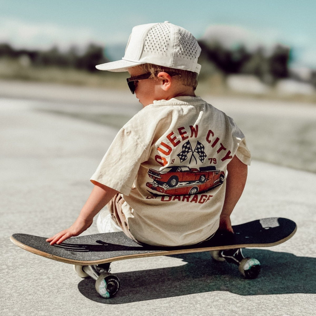 Queen City Garage Tee — Vintage Cream