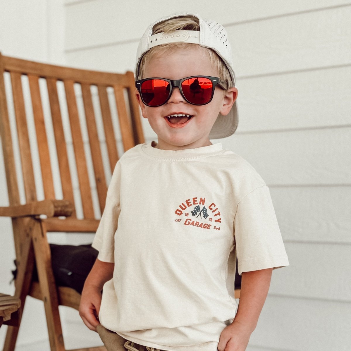 Queen City Garage Tee — Vintage Cream