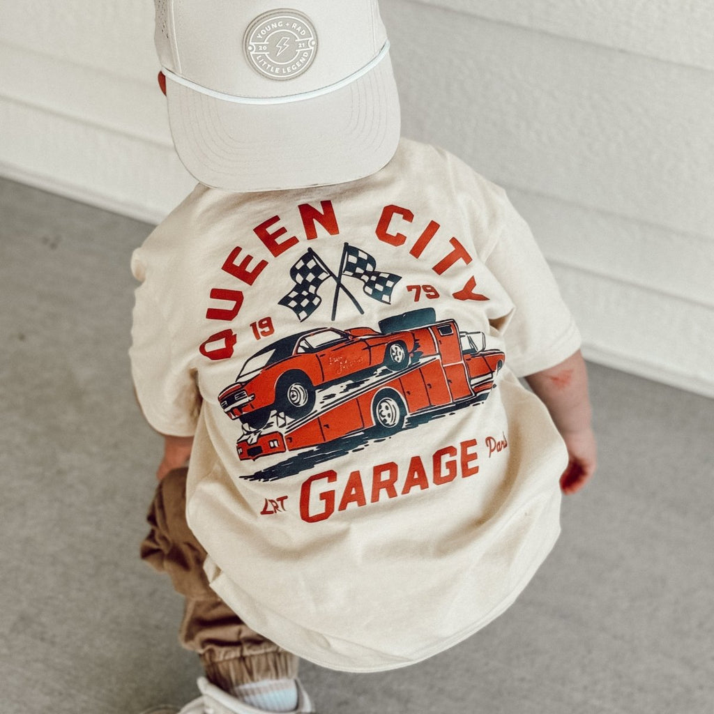 Queen City Garage Tee — Vintage Cream