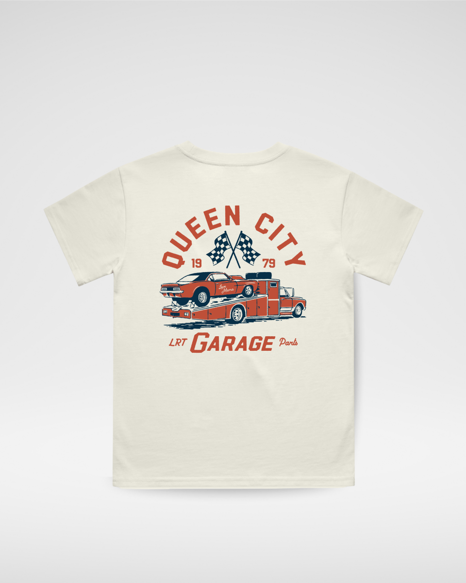 Queen City Garage Tee — Vintage Cream