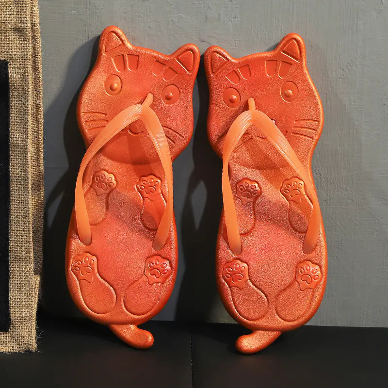Good Vibes Cartoon Flip Flops