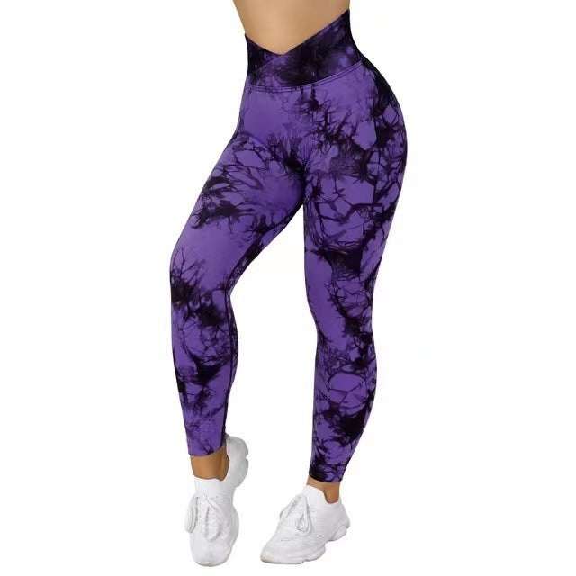 Seamless Tie-Dye Push-Up Leggings