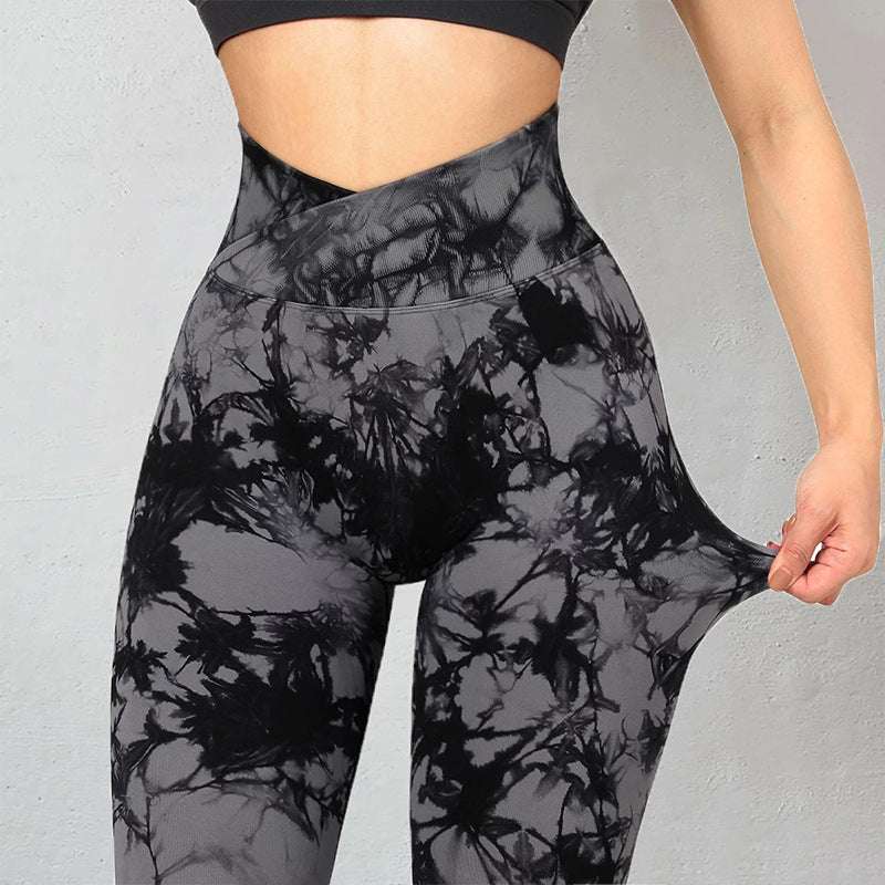 Seamless Tie-Dye Push-Up Leggings