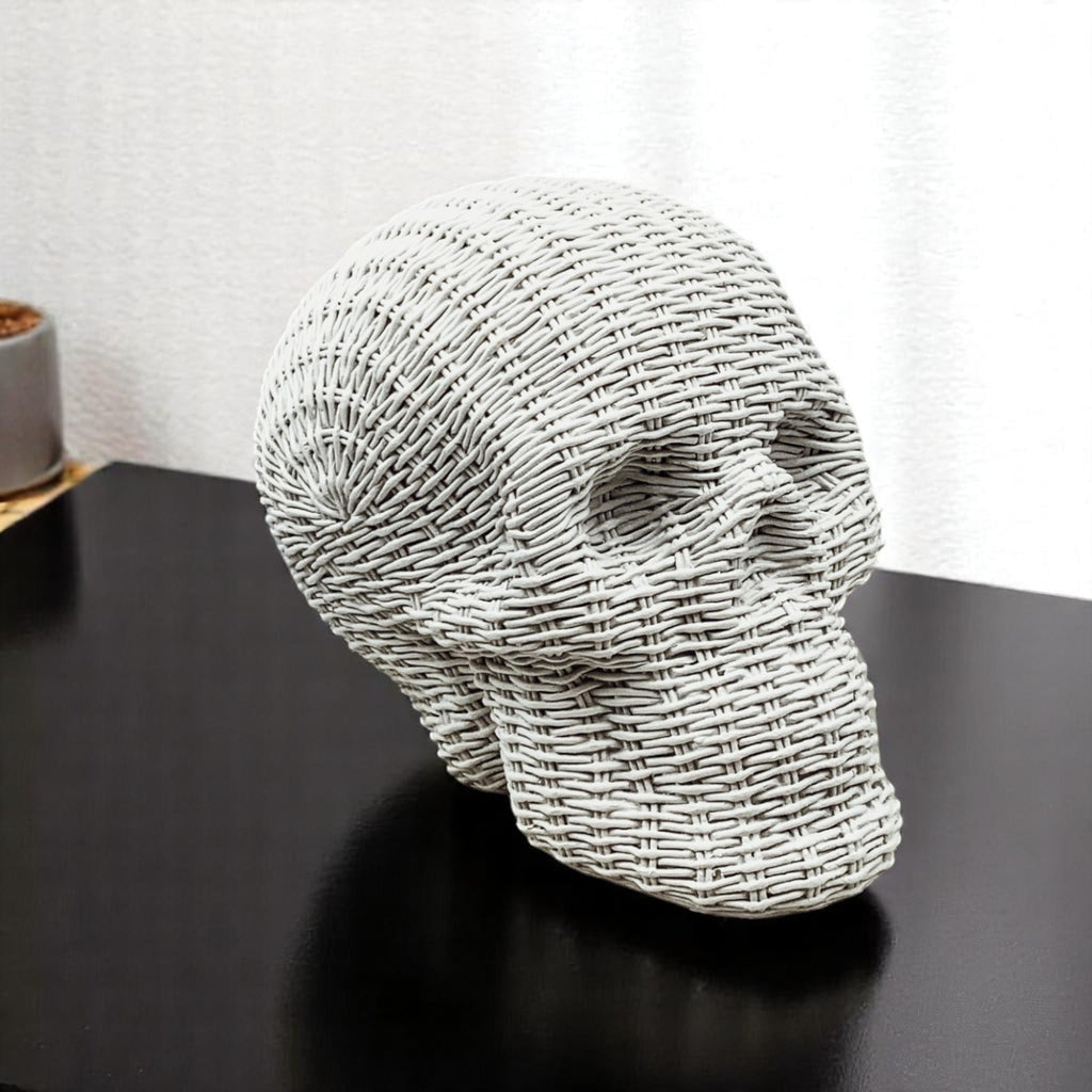 Rattan-Style Resin Skull