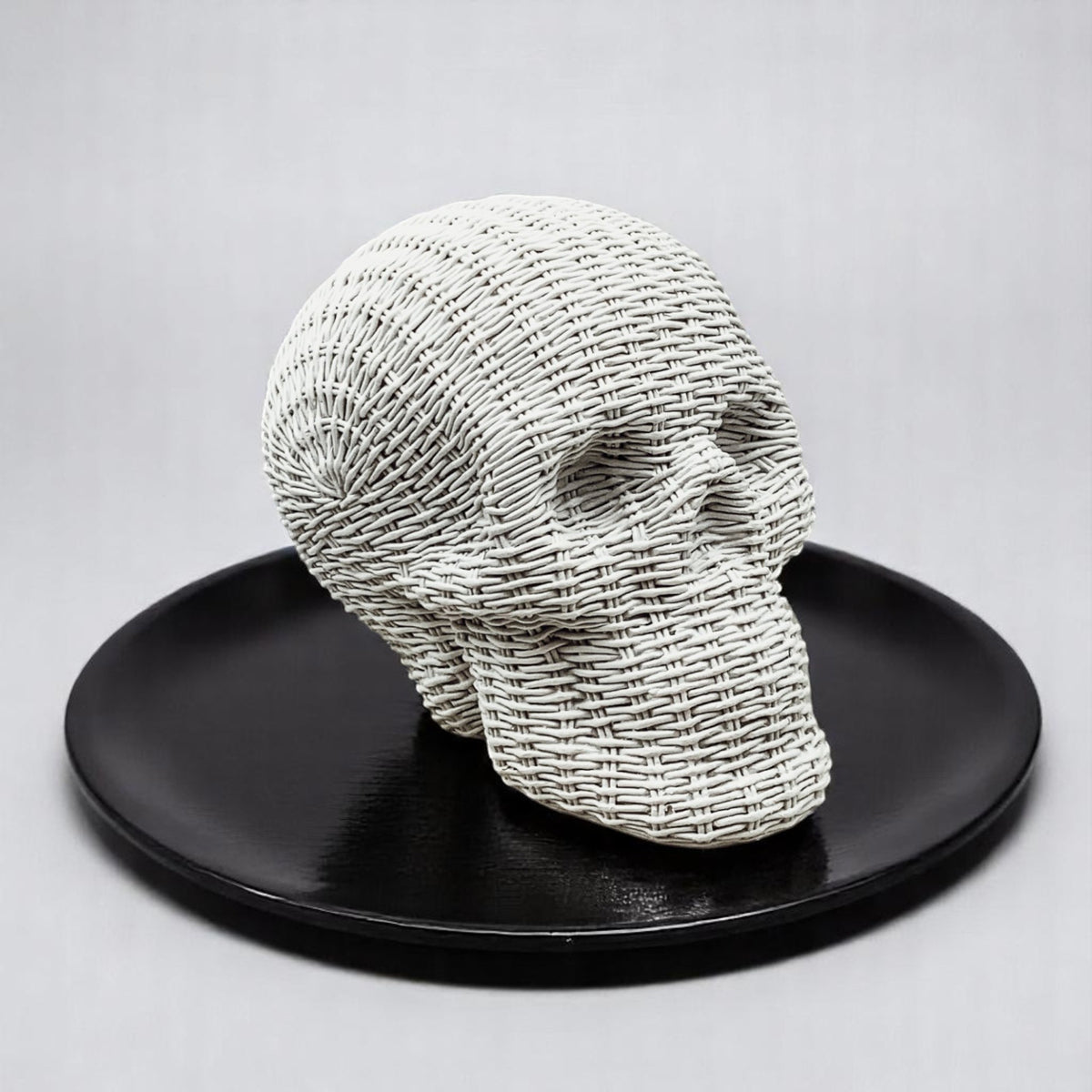 Rattan-Style Resin Skull