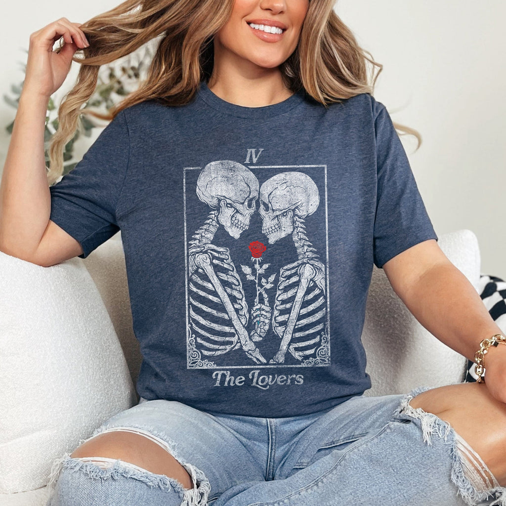 The Lovers — Skeleton Tarot Card Graphic Tee
