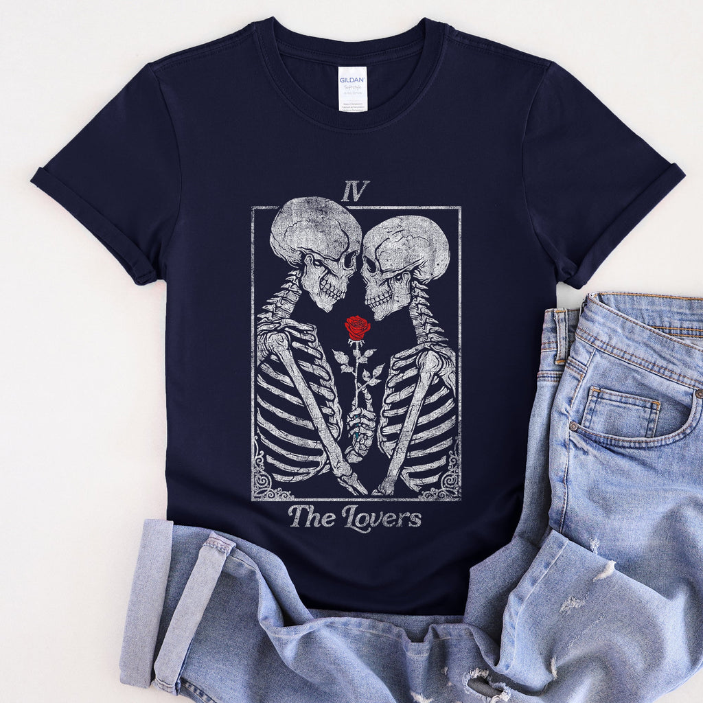 The Lovers — Skeleton Tarot Card Graphic Tee