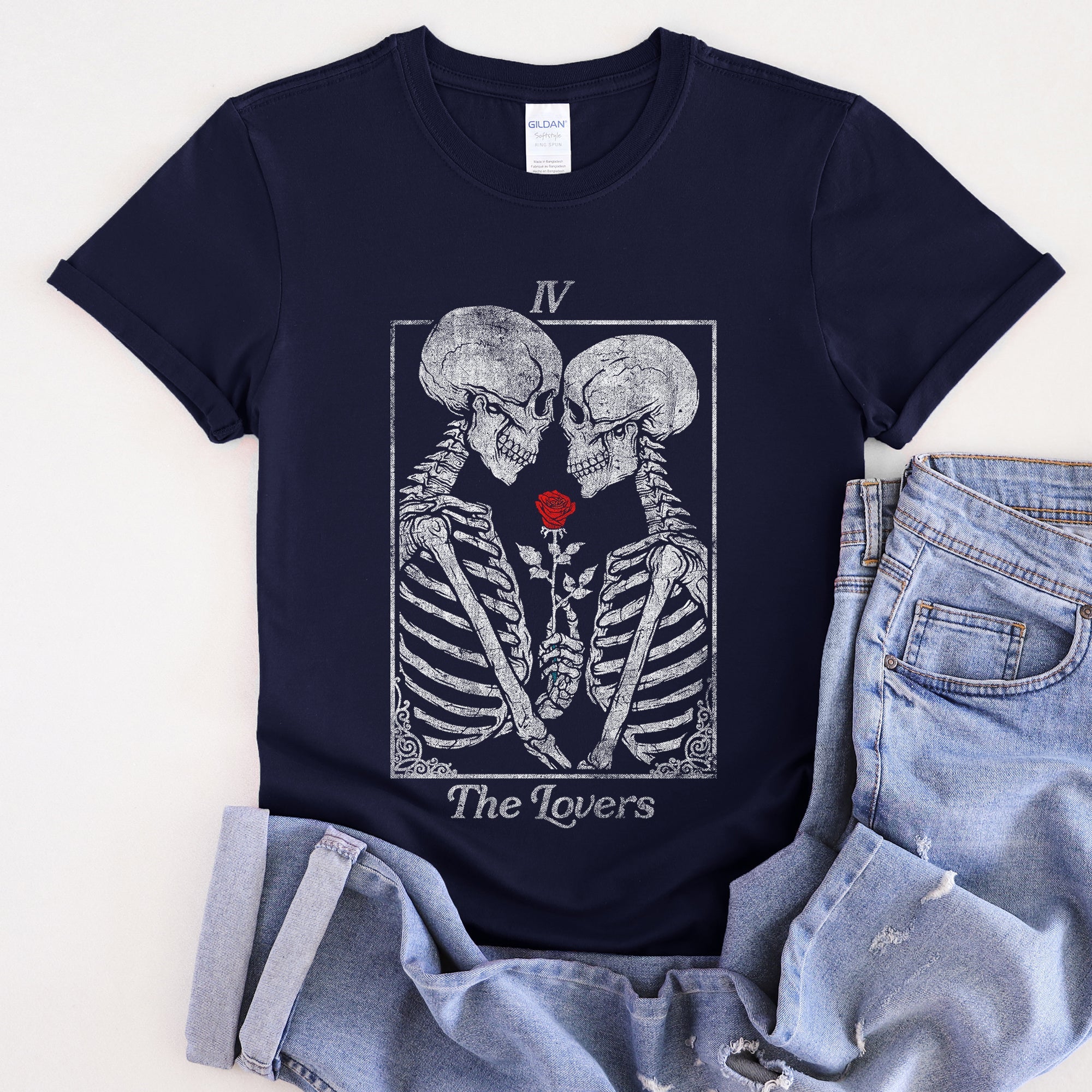 The Lovers — Skeleton Tarot Card Graphic Tee