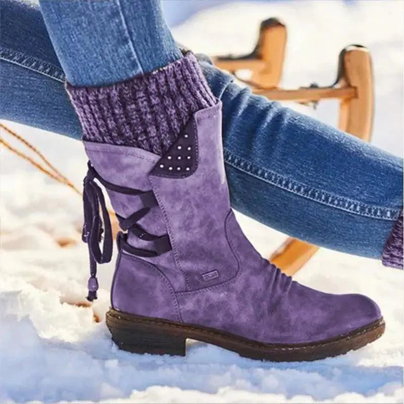 Women's Hoof Heel Mid-Calf Snow Boots