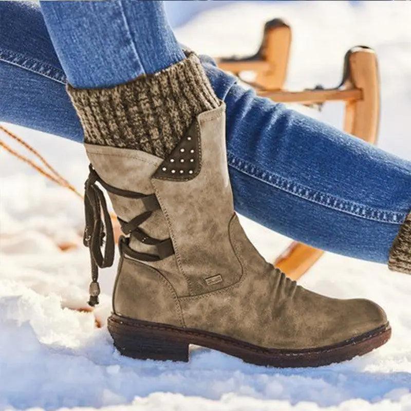 Women's Hoof Heel Mid-Calf Snow Boots