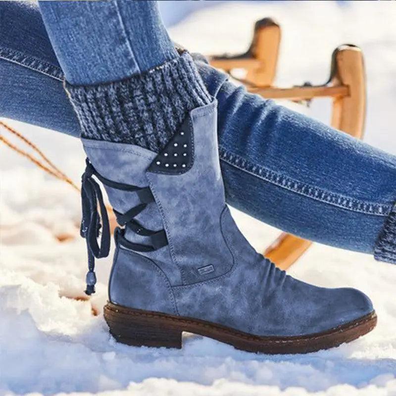 Women's Hoof Heel Mid-Calf Snow Boots
