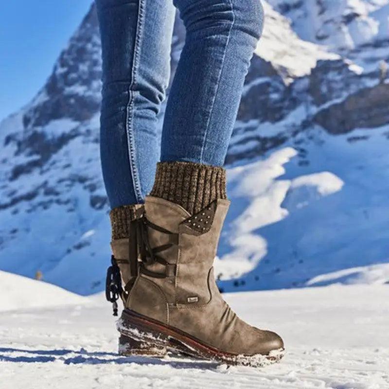 Women's Hoof Heel Mid-Calf Snow Boots