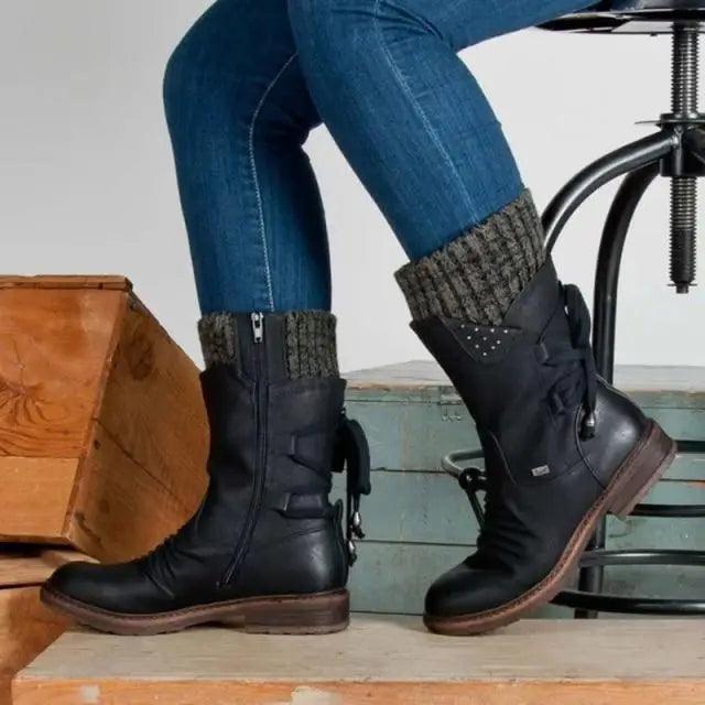 Women's Hoof Heel Mid-Calf Snow Boots