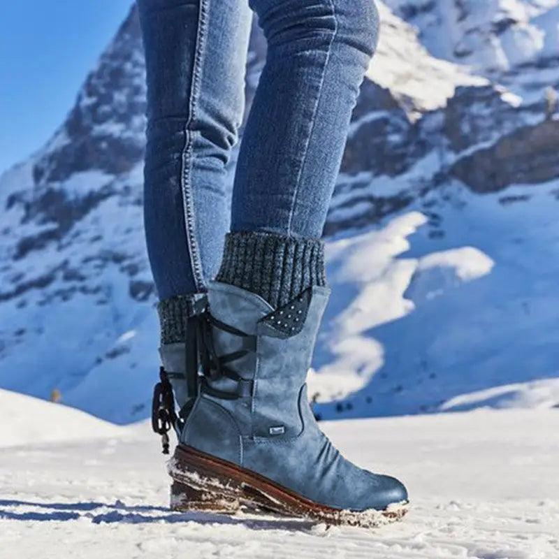 Women's Hoof Heel Mid-Calf Snow Boots