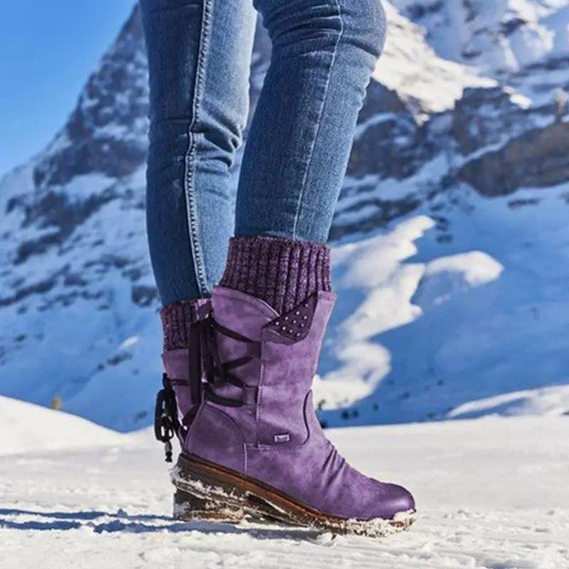 Women's Hoof Heel Mid-Calf Snow Boots