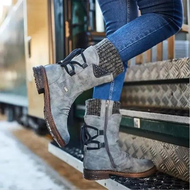 Women's Hoof Heel Mid-Calf Snow Boots